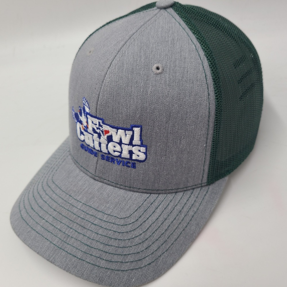 Fowl Cutters Hat Snapback Trucker Mesh Richardson Gray Green Guide Service Texas